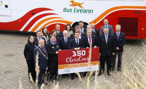 Minister Donohoe officially launches Bus Éireann's revised routes to Shannon Airport and the Clare coast.