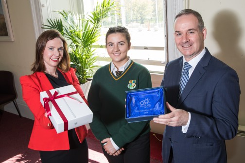 Transition year student Alannah Doherty from Blacklion, Co Cavan has been named national winner of the inaugural Bus Éireann ‘Go Places’ Competition. The competition invited TY students from around the country to submit projects – in words, photographs, or videos – about their journey to school. In an humorous photo essay, Alannah detailed her journey to school from her home in Blacklion, starting outside Neven Maguire’s famous restaurant MacNean House & Restaurant and travelling along the picturesque Lough MacNean, to St Clare's Comprehensive School in Manorhamilton, Co. Leitrim. Alannah won an iPad and a trip to Tayto Park for her class. There were three regional winners, Alannah in West, Ruairi Meehan in the East, and Jane Tiernan in the South. Pictured with Alannah in Bus Éireann headquarters in Broadstone is Nicola Cooke, Bus Éireann Media & PR Manager, and Ray Hernan, Bus Éireann CEO. The competition will run again in 2019. For more information visit www.goplaceswithbe.ie