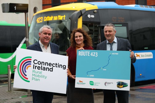 Kenny Deery CEO of Galway Chamber, Marie King Bus Éireann Sales Executive, and Peter Melia Service Delivery Manager at Bus Éireann